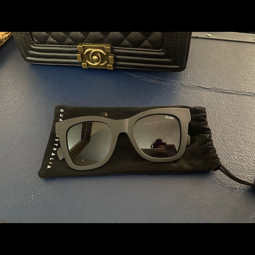 Quay Australia matte black sun glasses